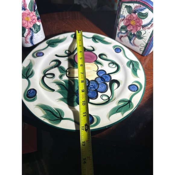 Fitzpatrick Signed  Vintage 1990s Pottery Set Napkin Holder Candle Holder And Se - Picture 2 of 8